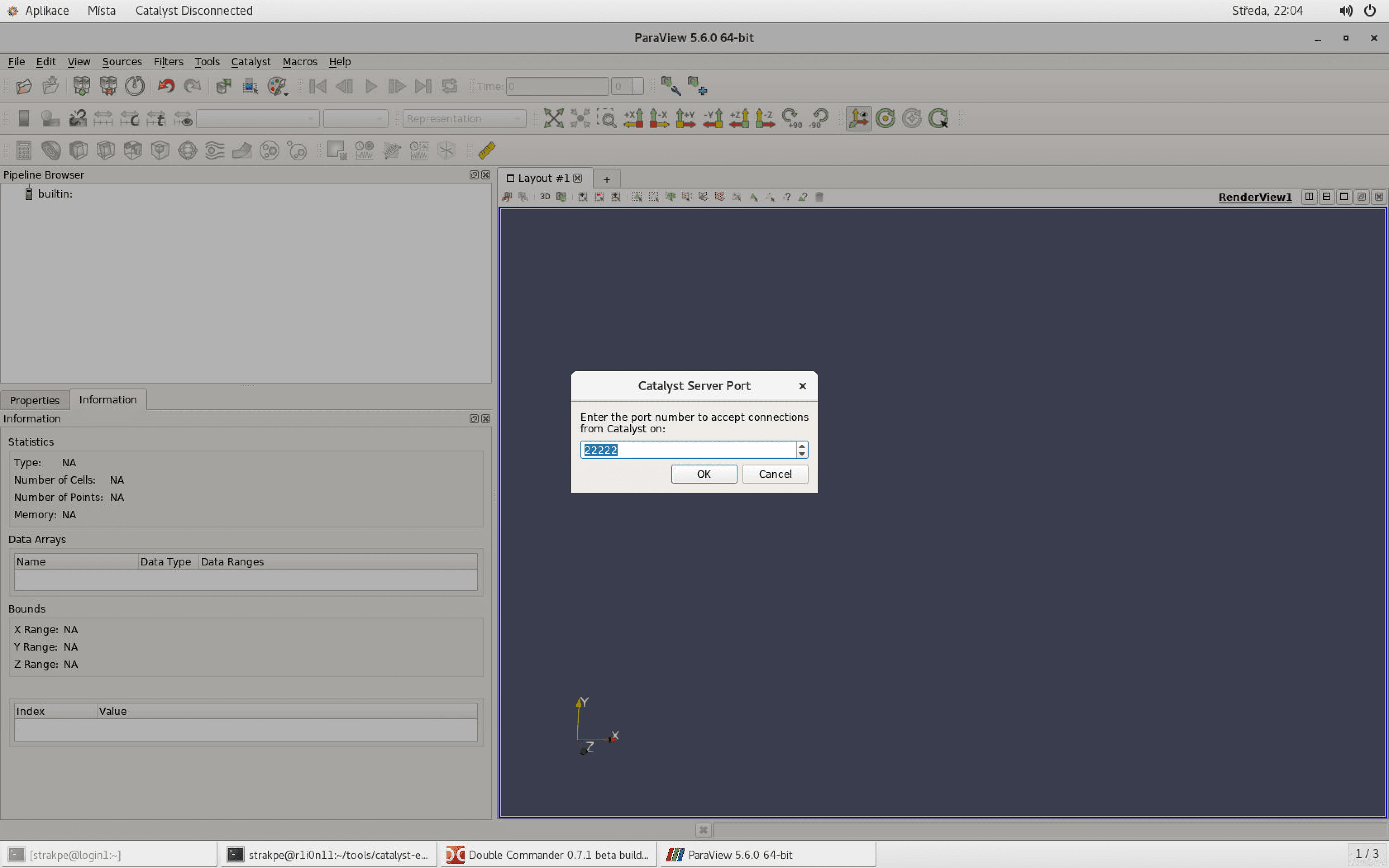 Starting Catalyst connection in ParaView