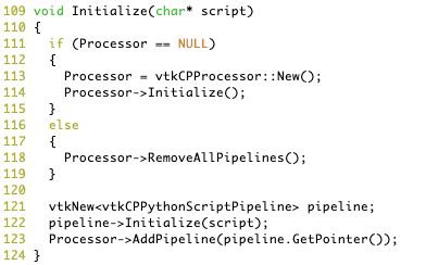 Initialization of the adaptor, within FEAdaptor.cxx